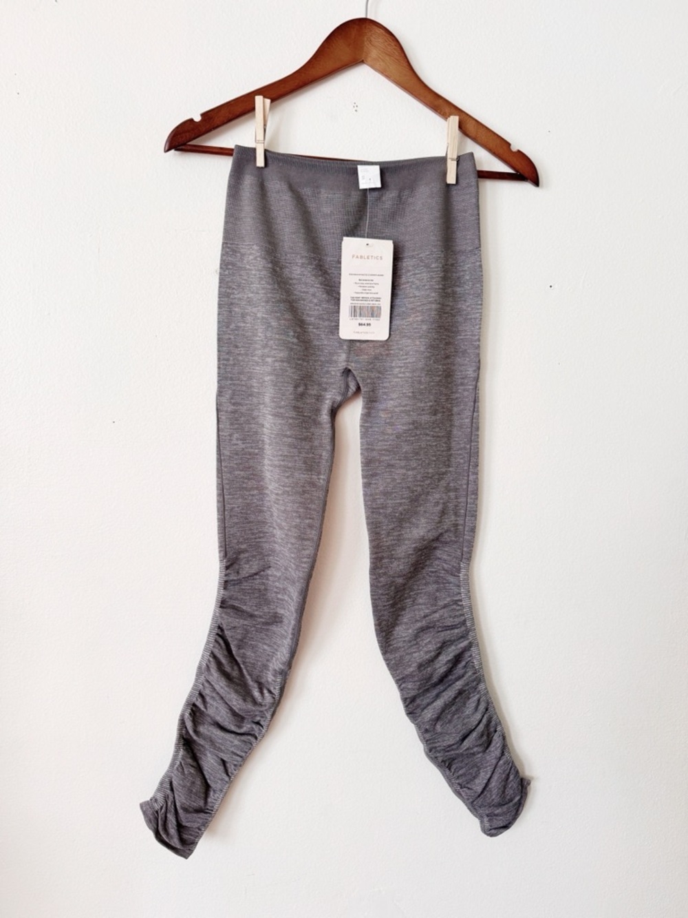 Fabletics Gray Ruched Leggings small NWT